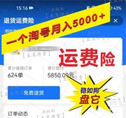 运费险项目，全自动日入500+头像，二维码