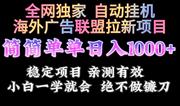 海外广告联盟.长期稳定项目.日入600+